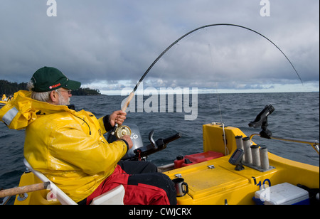 Fischerei auf Langara Island, Haida Gwaii. vormals auf den Queen-Charlotte-Inseln im Norden von British Columbia. Stockfoto