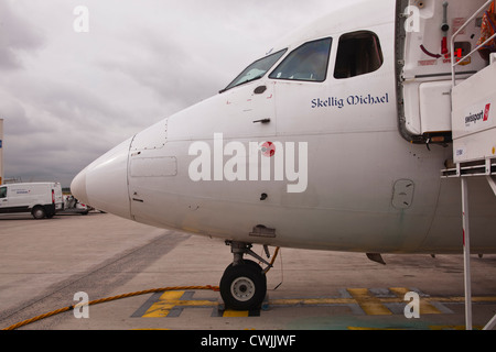 Ein CityJet betrieben durch Air France wartet Abfahrt. Stockfoto