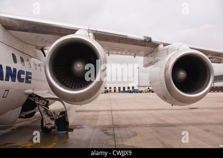 Ein CityJet betrieben durch Air France wartet Abfahrt. Stockfoto