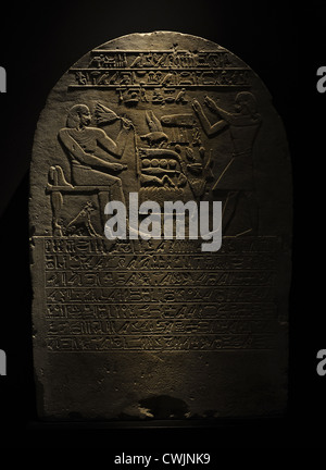 Ägypten. Stele von General Intef (jtj). Detail. C. 2050 v. Chr. 11. Dynastie. Reich der Mitte. Stockfoto