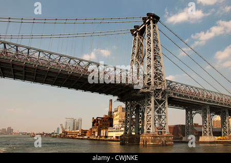 Dumbo Manhattan Bridge Brooklyn Heights East River New York City Vereinigte Staaten USA Stockfoto