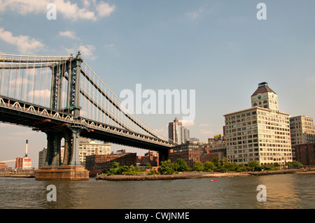 Dumbo Manhattan Bridge Brooklyn Heights East River New York Vereinigte Staaten Stockfoto