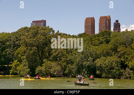 Lake Central Park New York City Hintergrund Upper West Side Manhattan United States Stockfoto