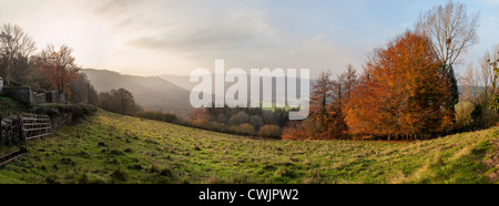 WYE VALLEY IM HERBST VON ST. BRIAVELS IN GLOUCESTERSHIRE, ENGLAND UK Stockfoto