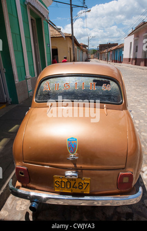 Antike 1958 Austin A35 Auto Trinidad, Kuba, UNESCO-Weltkulturerbe. Stockfoto