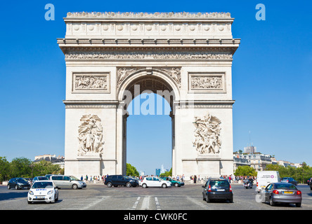 Napoleons Arc de Triomphe und der Champs Elysees Paris Frankreich EU Europa Stockfoto