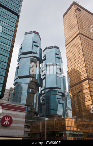 Asien, China, Hongkong. Lippo Twin Büro Türme in Hong Kong. Stockfoto