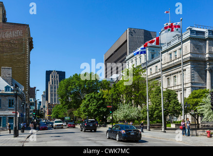 Rue Notre-Dame, Vieux Montreal (Altstadt), Montreal, Quebec, Kanada Stockfoto