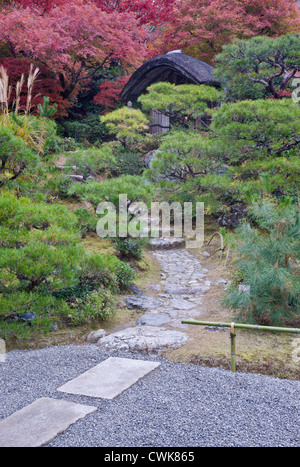 Japan, Kyoto, Arashiyama, Sagano Okochi Sanso Villa Garten Stockfoto