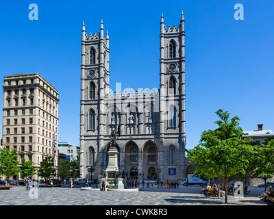 Die Basilika Notre-Dame in der Place d ' Armes, Vieux Montreal, Quebec, Kanada Stockfoto