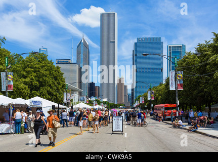 South Columbus Drive am ersten Tag des Chicago Blues Festival 2012, Grant Park, Chicago, Illinois Stockfoto