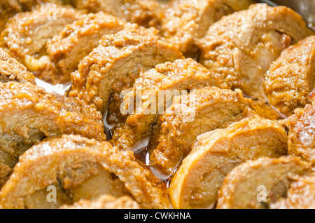 Philippine Tomatenbasis Fleischgericht mit reinem Schweinefleisch Fett Füllung Stockfoto