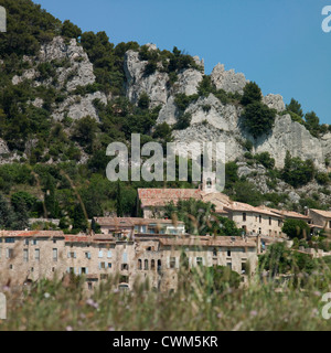 Provence Dorf Seguret, gestimmt, eines der schönsten Dörfer in Frankreich Stockfoto