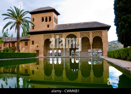 Alhambra Garten von Partal bekannt als Generalilfe, gelegen in Granda, Spanien Stockfoto