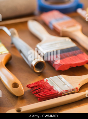 Sammlung von Malutensilien Stockfoto