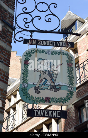 Taverne zu unterzeichnen, in Old Town, Antwerpen, Provinz Antwerpen, die flämische Region, Belgien Stockfoto