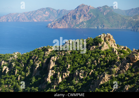 Corsica Insel Felsenküste genannt Calanche, Frankreich Stockfoto