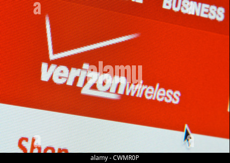 Nahaufnahme von Verizon Wireless Logo wie auf ihrer Website zu sehen. (Nur zur redaktionellen Verwendung: print, TV, e-Book und redaktionelle Webseite). Stockfoto