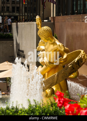 Prometheus-Statue, das Rockefeller Center New York Stockfoto