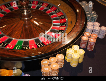 Glücksspiel im Roulette-Rad Stockfoto