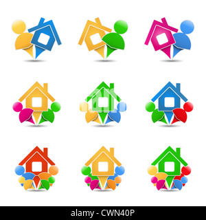 Immobilien-Ikonen, Design-Elemente für Ihr Logo, Vektor-Illustration eps10 Stockfoto
