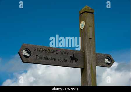 Ein Wegweiser auf der Long Mynd, Shropshire Stockfoto