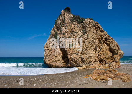 Felsformation Potistika Strand (Pilion Halbinsel, Thessalien, Griechenland) Stockfoto