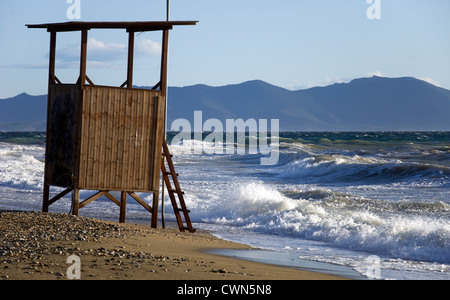 Strandwache am Pagasitischen Golf (Halbinsel Pilion, Thessalien, Griechenland) Stockfoto