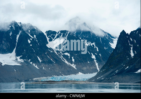 Gletscher in Magdalenefjord, Arktis, Spitzbergen, Svalbard Stockfoto