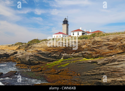 Das Beavertail Licht auf Conanicut Insel, Rhode Island Stockfoto