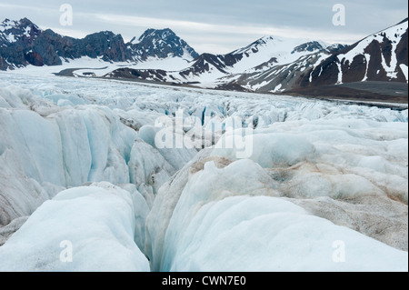 14 Juli Gletscher, Spitzbergen, Svalbard, Arktis Stockfoto
