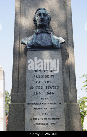 Präsident John Tyler Grab auf dem Hollywood Cemetery in Richmond, Virginia, USA Stockfoto