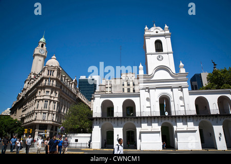 Das Cabildo Gebäude am Plaza de Mayo, Buenos Aires, Argentinien. Stockfoto