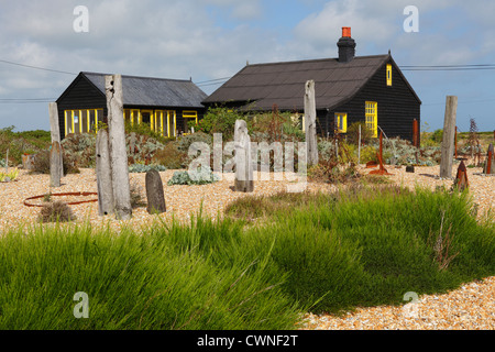 Prospect Cottage, Dungeness, Heimat des verstorbenen Derek Jarman, Künstler und Filmregisseur, Kent, England, Großbritannien, GB Stockfoto