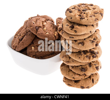 Brown-Cookies isoliert auf weißem Hintergrund Stockfoto
