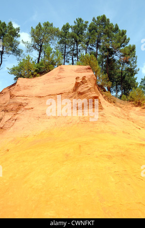 Ehemalige Ocker Steinbruch in Roussillon Vaucluse-Abteilung in der Region Provence, Frankreich Stockfoto