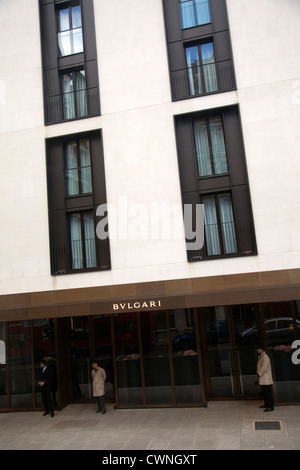 Bulgari Hotel Facade auf Knightsbridge Rd - London-UK Stockfoto