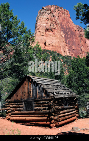 Larson Kabine entlang Taylor Creek Kolob Canyon Abschnitt Zion Nationalpark, Utah Stockfoto