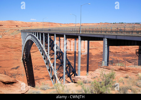 Glen Canyon dam-Brücke an der Seite, Arizona, USA Stockfoto