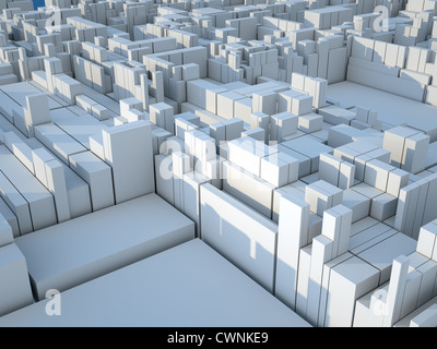 Mikro-Stadt bei Sonnenaufgang. Stockfoto