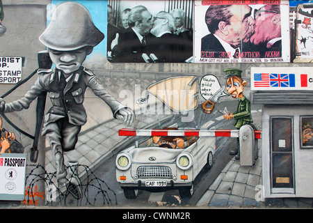 Europa, Deutschland, Berlin, Graffiti an der East Side Gallery Stockfoto