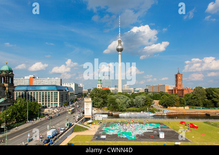 Europa, Deutschland, Fernsehturm, Fernsehturm, Berlin. Stockfoto