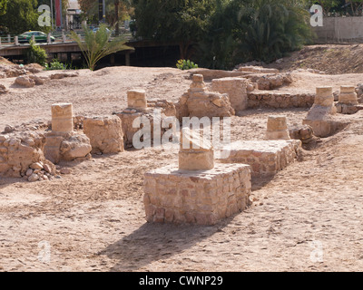 die archäologische Stätte in Aqaba Jordanien mit Resten der antiken Stadt der islamischen Ayla Stockfoto