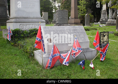 Grab von James Ewell Brown "Jeb" Stuart, konföderierten General des amerikanischen Bürgerkrieges. Hollywood Cemetery in Richmond, VA, USA Stockfoto