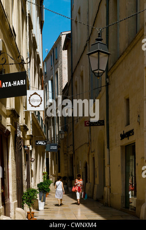 Rue De Lovezoo Courrier, alte Montpellier, Languedoc-Roussillon, Frankreich Stockfoto