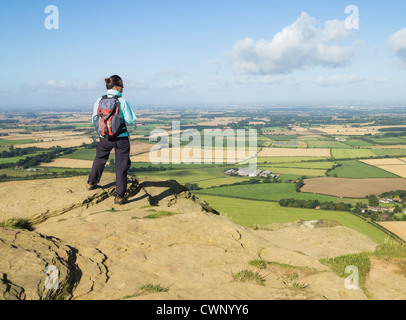 Ansicht von oben der Nähe Richtfest in der Nähe von Great Ayton, North York Moors National Park, North Yorkshire, England Stockfoto