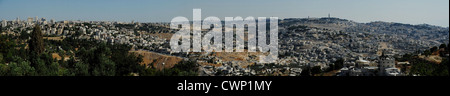 Panorama der Stadt Jerusalem von der neuen Stadt, der Mt Oliven Stockfoto