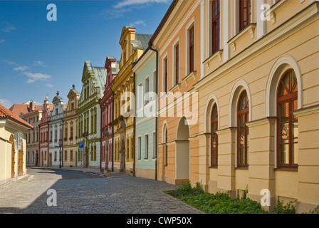 Häuser am alten Stadt Hradec Králové im ostböhmischen Kraj (Region Hradec Králové), Tschechische Republik Stockfoto