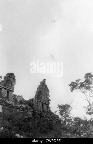 Guatemala-Mittelamerika Juli 1947 Maya-Maya-Ruinen Pyramiden Stockfoto
