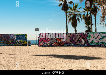 Graffiti-Wände in Venice Beach, CA USA Stockfoto